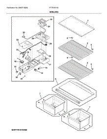 Shelves parts for Frigidaire Top-Mount Refrigerator FFTR1814VW0 from AppliancePartsPros.com