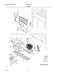System parts for Frigidaire Top-Mount Refrigerator FFTR1814WB4 from AppliancePartsPros.com