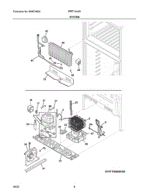 System parts for Frigidaire Top-Mount Refrigerator FFTR1814WW5 from AppliancePartsPros.com