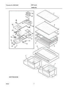 Shelves parts for Frigidaire Top-Mount Refrigerator FFTR1814WW6 from AppliancePartsPros.com