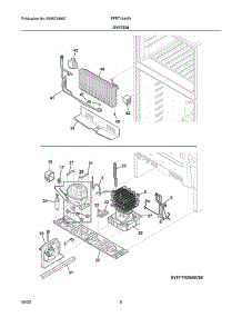 System parts for Frigidaire Top-Mount Refrigerator FFTR1814WW6 from AppliancePartsPros.com