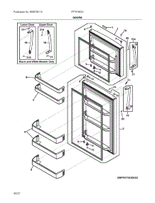 Doors parts for Frigidaire Top-Mount Refrigerator FFTR1820VW0 from AppliancePartsPros.com