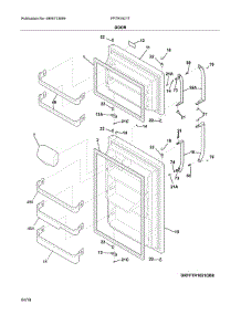 Doors parts for Frigidaire Top-Mount Refrigerator FFTR1821TB5 from AppliancePartsPros.com