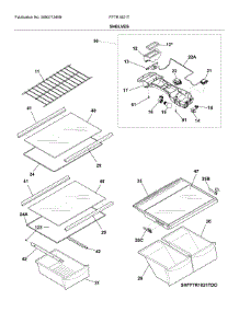 Shelves parts for Frigidaire Top-Mount Refrigerator FFTR1821TS5 from AppliancePartsPros.com