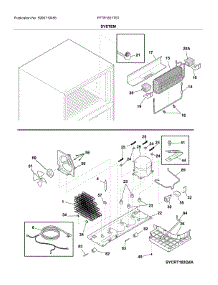 System parts for Frigidaire Top-Mount Refrigerator FFTR1821TS7 from AppliancePartsPros.com