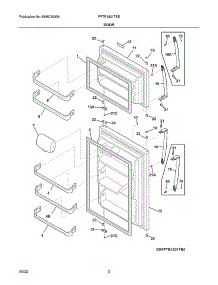 Door parts for Frigidaire Top-Mount Refrigerator FFTR1821TSE from AppliancePartsPros.com