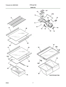 Shelves parts for Frigidaire Top-Mount Refrigerator FFTR1821TSE from AppliancePartsPros.com