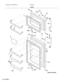 Doors parts for Frigidaire Top-Mount Refrigerator FFTR1821TWC from AppliancePartsPros.com