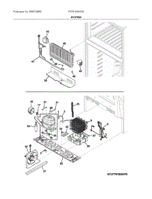 System parts for Frigidaire Top-Mount Refrigerator FFTR1835VW3 from AppliancePartsPros.com