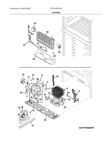 System parts for Frigidaire Top-Mount Refrigerator FFTR1835VW4 from AppliancePartsPros.com