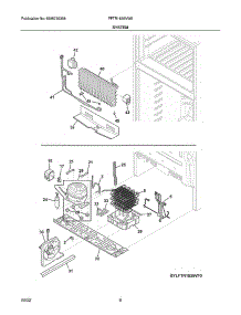 System parts for Frigidaire Top-Mount Refrigerator FFTR1835VW5 from AppliancePartsPros.com