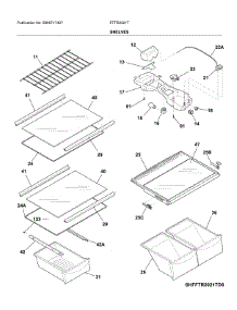 Shelves parts for Frigidaire Top-Mount Refrigerator FFTR2021TB4 from AppliancePartsPros.com