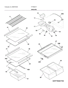 Shelves parts for Frigidaire Top-Mount Refrigerator FFTR2021TB5 from AppliancePartsPros.com