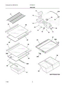 Shelves parts for Frigidaire Top-Mount Refrigerator FFTR2021TB8 from AppliancePartsPros.com