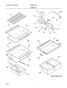 Shelves parts for Frigidaire Top-Mount Refrigerator FFTR2021TWA from AppliancePartsPros.com