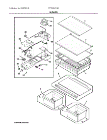 Shelves parts for Frigidaire Top-Mount Refrigerator FFTR2045VB3 from AppliancePartsPros.com