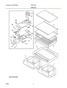 Shelves parts for Frigidaire Top-Mount Refrigerator FFTR2045VB4 from AppliancePartsPros.com