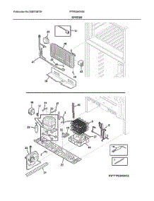 System parts for Frigidaire Top-Mount Refrigerator FFTR2045VS3 from AppliancePartsPros.com