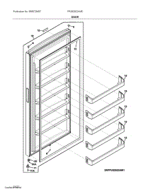 Door parts for Frigidaire Upright Freezer FFUE2022AW0 from AppliancePartsPros.com