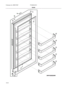 Door parts for Frigidaire Upright Freezer FFUE2022AW1 from AppliancePartsPros.com