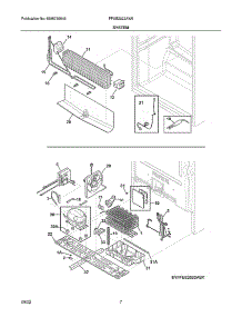System parts for Frigidaire Upright Freezer FFUE2022AW5 from AppliancePartsPros.com