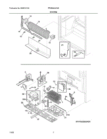 System parts for Frigidaire Upright Freezer FFUE2022AW6 from AppliancePartsPros.com