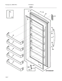 Door parts for Frigidaire Chest Freezer FFUE2024AN1 from AppliancePartsPros.com