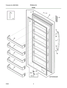Door parts for Frigidaire Chest Freezer FFUE2024AW4 from AppliancePartsPros.com
