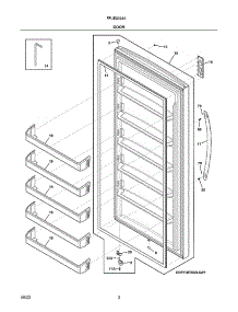 Door parts for Frigidaire Chest Freezer FFUE2024AW5 from AppliancePartsPros.com