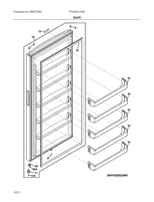Door parts for Frigidaire Chest Freezer FFUF2021AW0 from AppliancePartsPros.com