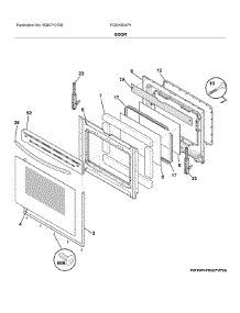 Door parts for Frigidaire Electric Range FGEH3047VDA from AppliancePartsPros.com