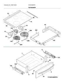 Top / Drawer parts for Frigidaire Electric Range FGES3065PFP from AppliancePartsPros.com