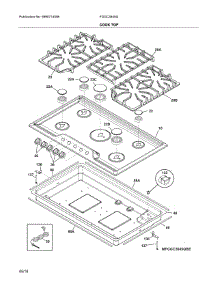 Cook Top parts for Frigidaire Gas Cooktop FGGC3645QBE from AppliancePartsPros.com