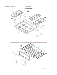 Top / Drawer parts for Frigidaire Gas Range FGGF3036TBD from AppliancePartsPros.com