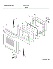Door parts for Frigidaire Gas Range FGGF3036TWE from AppliancePartsPros.com
