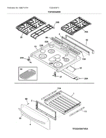 Top / Drawer parts for Frigidaire Gas Range FGGH3047VFA from AppliancePartsPros.com