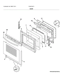 Door parts for Frigidaire Gas Range FGGH3047VFA from AppliancePartsPros.com
