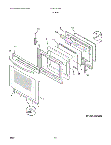 Door parts for Frigidaire Gas Range FGGH3047VFE from AppliancePartsPros.com