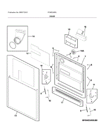 Door parts for Frigidaire Dishwasher FGHD2455LW1A from AppliancePartsPros.com