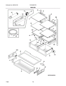 Shelves parts for Frigidaire Bottom-Mount Refrigerator FGHN2868TF6 from AppliancePartsPros.com