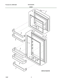 Door parts for Frigidaire Top-Mount Refrigerator FGHT2055VF3 from AppliancePartsPros.com