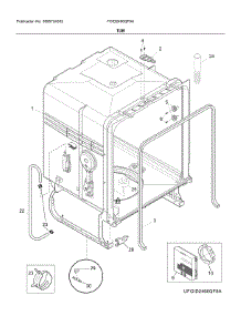 Tub parts for Frigidaire Dishwasher FGID2466QF9A from AppliancePartsPros.com