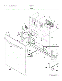 Door parts for Frigidaire Dishwasher FGID2468UD1A from AppliancePartsPros.com