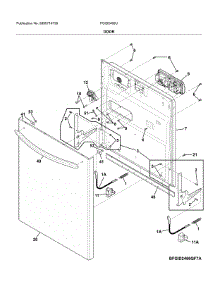 Door parts for Frigidaire Dishwasher FGID2468UF0A from AppliancePartsPros.com