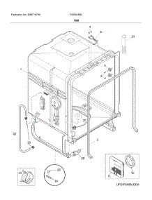 Tub parts for Frigidaire Dishwasher FGID2468UF0A from AppliancePartsPros.com
