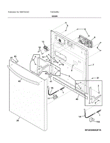 Door parts for Frigidaire Dishwasher FGID2468UF2A from AppliancePartsPros.com