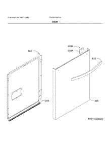 Door parts for Frigidaire Dishwasher FGID2476SF3A from AppliancePartsPros.com