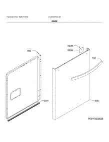 Door parts for Frigidaire Dishwasher FGID2476SF4A from AppliancePartsPros.com