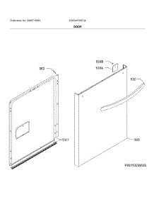 Door parts for Frigidaire Dishwasher FGID2476SF5A from AppliancePartsPros.com