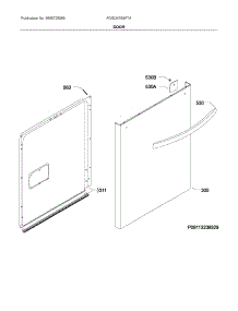 Door parts for Frigidaire Dishwasher FGID2476SF7A from AppliancePartsPros.com
